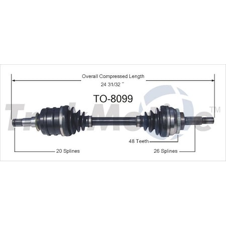 Surtrack Axle Cv Axle Shaft, To-8099 TO-8099